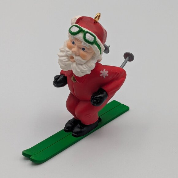 Hallmark Keepsake Hot Dogger 1987, Santa Skiing Vintage Christmas Ornament - Picture 1 of 11